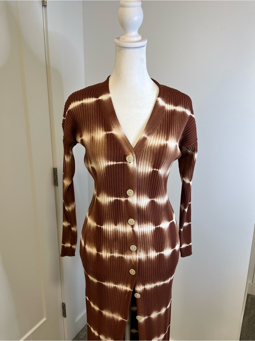 MNG Tie-Dye Ribbed Long Button-Front  Cardigan - FREE SHIPPING on Bundles $95+ - Picture 2 of 16